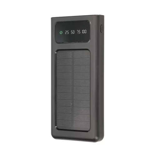 Extralink EPB-091 10000mAh black, powerbank, solar power bank, USB-C