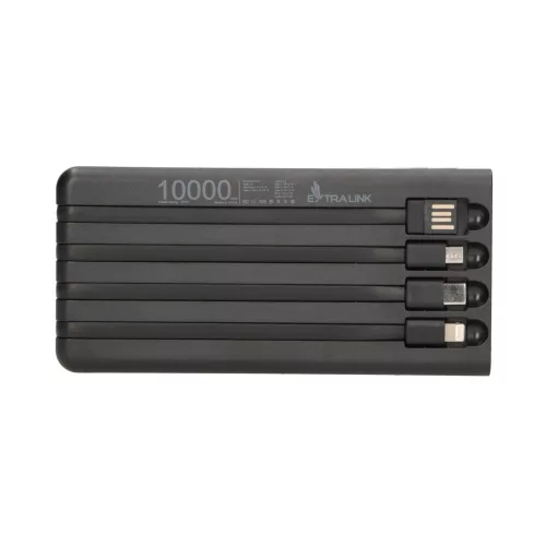 Extralink EPB-091 10000mAh black, powerbank, solar power bank, USB-C