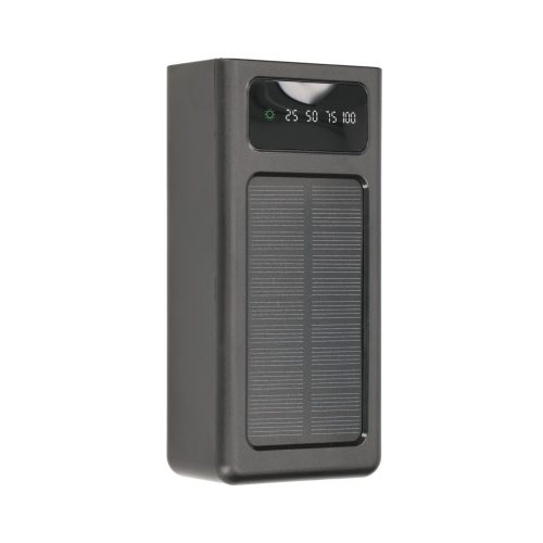 Extralink EPB-093 30000mAh fekete, powerbank, napelemes külső akkumulátor, USB-C