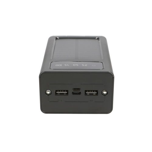 Extralink EPB-093 30000mAh fekete, powerbank, napelemes külső akkumulátor, USB-C
