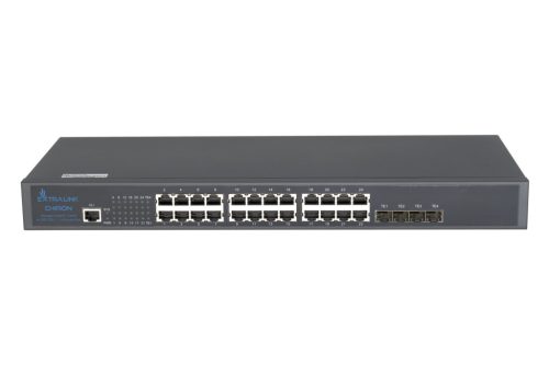 Extralink Chiron switch, 24x RJ45 1000 Mb/s, 4x SFP+, L3, managed