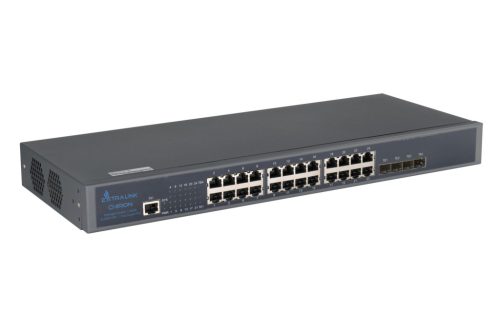 Extralink Chiron switch, 24x RJ45 1000 Mb/s, 4x SFP+, L3, managed