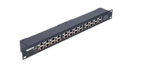 Extralink 12-Port Gigabit PoE Injektor, 12x 1000 Mb/s RJ45, rackmontierbar