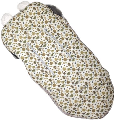 Extralink babzsák, mely alkalmas babakocsiba, autósülésbe és szánkóba is, fülekkkel ellátott, melegített, béléses kialakítású, 100 cm hosszúságú, leveles mintázattal.