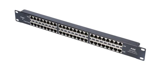 Extralink 24 portos PoE injektor, 24x 100 Mb/s RJ45, rackbe szerelhető