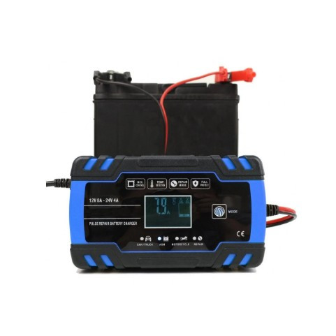 Extralink automatischer Batterieladegerät 12/24V 8A, blaue Farbe