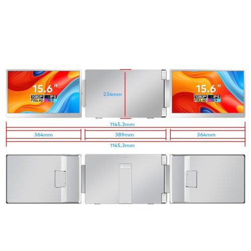 Extralink Smart Life 15.6" Dual-Level Monitor for Laptops, 12" to 18.5", S10