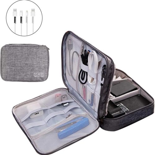 Extralink travel organizer case, XL size, for cables, chargers, USB accessories, with handle