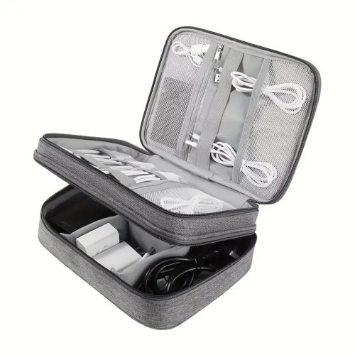 Extralink travel organizer case, XL size, for cables, chargers, USB accessories, with handle