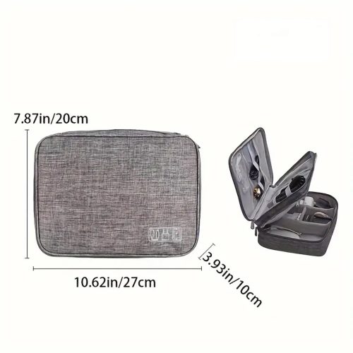 Extralink travel organizer case, XL size, for cables, chargers, USB accessories, with handle