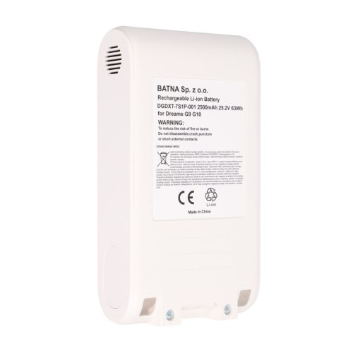 Dreame G9 G10 battery 25.2 V 2500 mAh replacement battery – high-capacity Li-ion battery for Dreame G9 and G10 vacuums