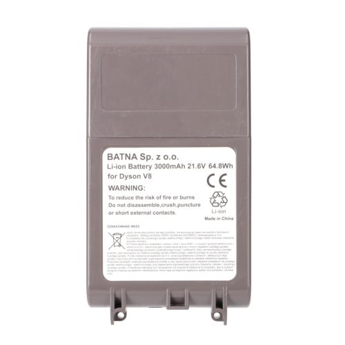 Dyson V8 21,6 V 3000 mAh csere akkumulátor – nagy kapacitású Li-ion akkumulátor Dyson V8 porszívókhoz