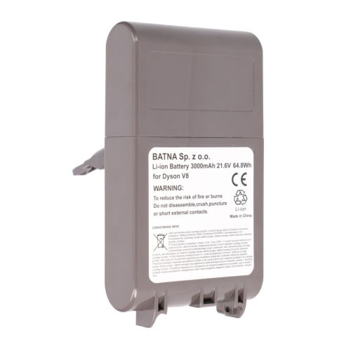 Dyson V8 21,6 V 3000 mAh csere akkumulátor – nagy kapacitású Li-ion akkumulátor Dyson V8 porszívókhoz