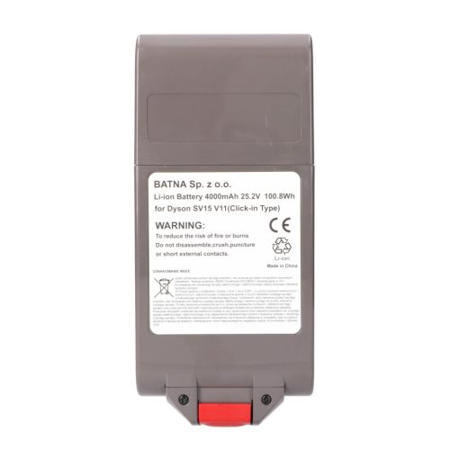 Dyson V11 V15 (Click type) battery 25.2 V 4000 mAh replacement battery – high-capacity Li-ion battery for Dyson cordless vacuums