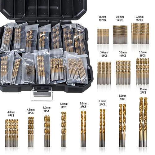 Extralink univerzális Titan bevonatú fúrókészlet fémhez és fához, 1,5-10 mm, 99 darab - 1396