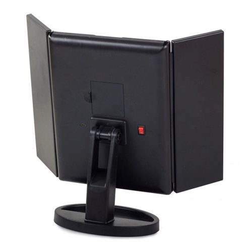 Extralink smink tükör nagyítással fekete kihúzható világított állvánnyal