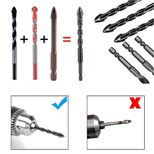 Extralink univerzális fúrószár-készlet kőhöz, üveghez, csempéhez, fához, 10 darabos, 5-12 mm