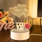 Extralink Home éjjeli lámpa, négy szív 3D optikai illúzióval, USB csatlakozással a hálószobába