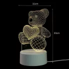 Extralink Home éjjeli lámpa, medve szív 3D optikai illúzióval, USB-szal a hálószobához