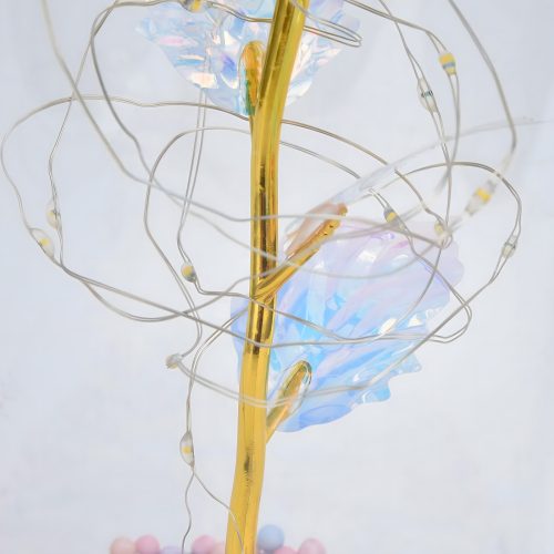 Extralink Home örök rózsa üvegben világító LED-del, fehér, W-1496