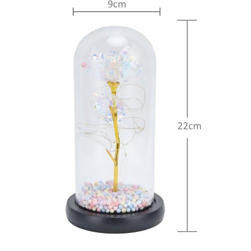 Extralink Home örök rózsa üvegben világító LED-del, fehér, W-1496