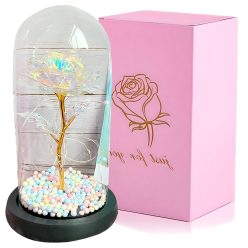   Extralink Home örök rózsa üvegben, rózsaszín LED világítással, W-861