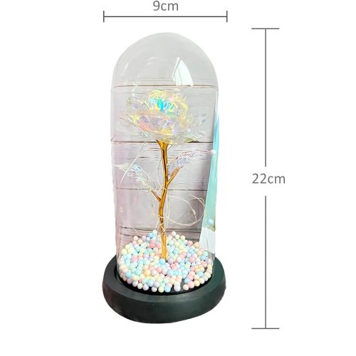 Extralink Home örök rózsa üvegben, rózsaszín LED világítással, W-861