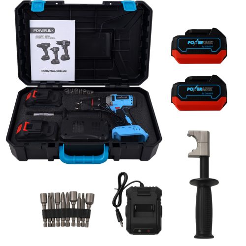 Extralink Powerlink Akku-Schlagbohrschrauber PWL-06 | 13 mm | 20V | 2×4 Ah Akku | mit seitlichem Griff