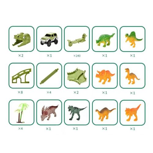 Extralink Toys - Large Dinosaur Park Racing Track, Dinosaur Theme, XXL 271 Pieces