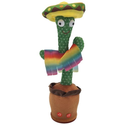 Extralink Toys dancing and singing cactus toy with sombrero, LED lights, USB connection for kids.