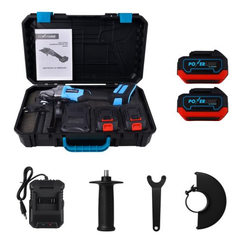 Extralink Powerlink cordless angle grinder PWL-AG803 | with handle | 8500 RPM | 2×4 Ah battery