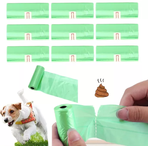 Extralink kutyaürülék-gyűjtő zacskó, erős, zöld, biológiailag lebomló, 8 tekercs, 120 db