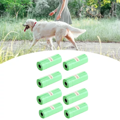Extralink kutyaürülék-gyűjtő zacskó, erős, zöld, biológiailag lebomló, 8 tekercs, 120 db
