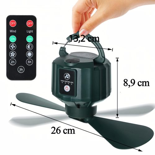 Black Forest 2 az 1-ben hordozható mennyezeti ventilátor USB-csatlakozással - 1484