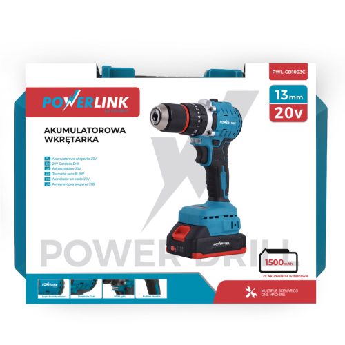 Extralink Powerlink Akku-Schrauber PWL-CD1003C 13 mm 20V 2×1,5 Ah