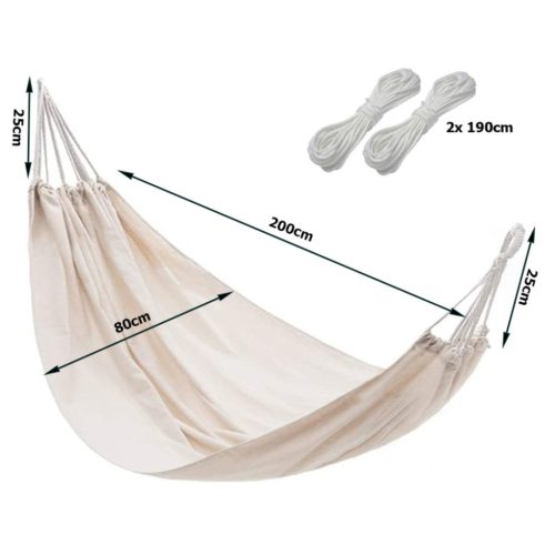 Black Forest Hängematte, beige Einzelbett 195x100cm mit Decke
