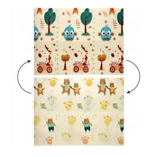 Extralink double-sided educational mat, stimulating effect, 150x200x1 cm, foldable, animal and bear pattern, with bag - 4312