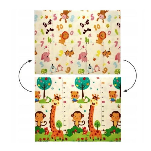 Extralink double-sided educational mat, stimulating effect, 150x200x1 cm, foldable, animal-number pattern + bag - 4329