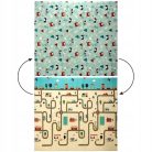 Extralink kétszínű oktató játszószőnyeg, stimuláló, 180x200x1 cm, összehajtható, kék - autók mintával + táska - 4343