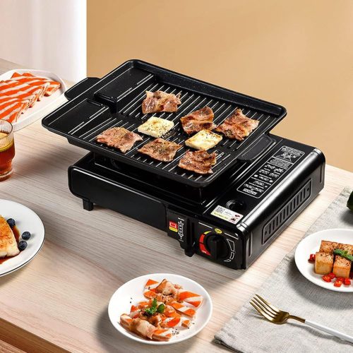 EXTRALINK TURISZTIKAI GÁZTŰZHELY KERÁMIA BŐRÖNDDEL + ADAPTER