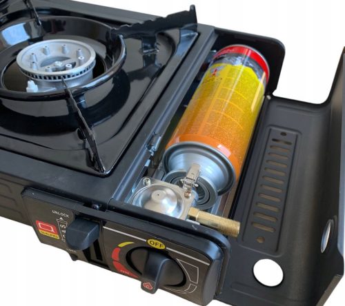 Extralink 2-burner portable gas stove in suitcase + adapter