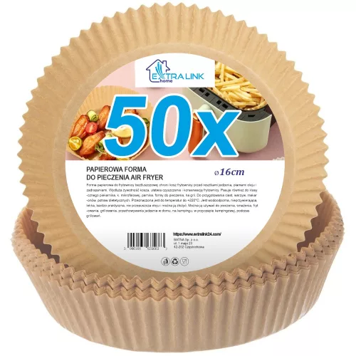 Extralink Home papírbetétek kerek, 16 cm, sültkrumpli sütőhöz (50 db)
