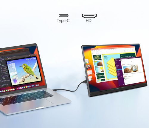 Extralink Smart Life S15 14" | Tragbarer Monitor für Laptops, Telefone und Konsolen | USB-C/micro-HDMI