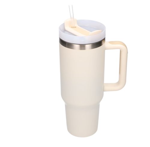 Black Forest | Thermoskanne mit Strohhalm | Thermoskanne mit Griff, 1200ml, beige