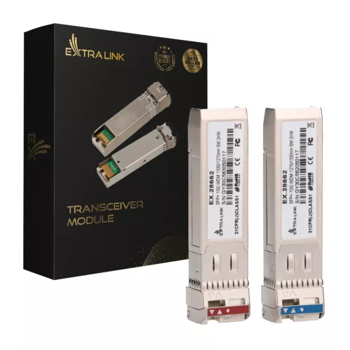Extralink SFP+ 10G | SFP+ WDM module | 10Gbps 1270/1330nm, single-mode, 2km, parallel