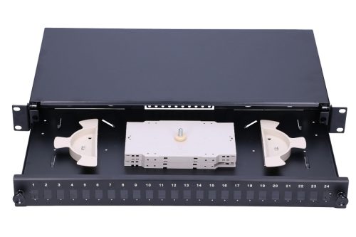 Extralink 24 core patch panel, 24 ports, black