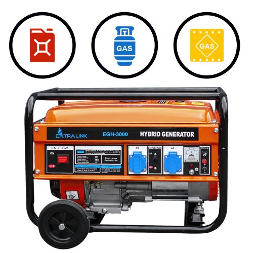 Extralink EGH-3000, Generator, Hybrid, 3 kW, Single Phase