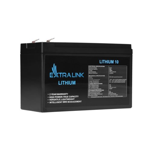 Extralink LiFePO4 10Ah battery, 12.8V, BMS
