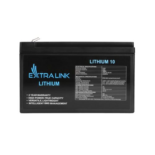 Extralink LiFePO4 10Ah battery, 12.8V, BMS