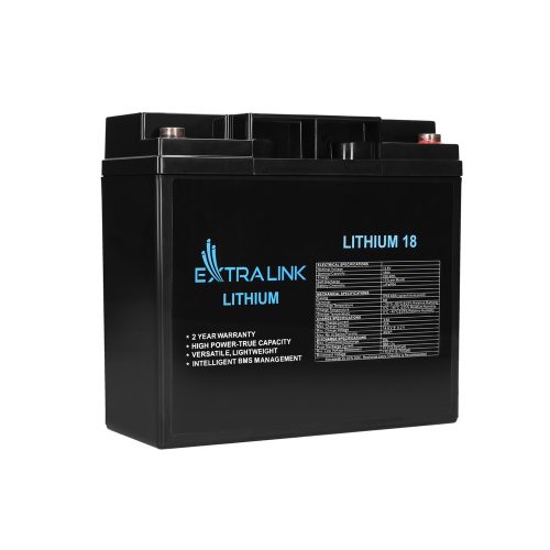 Extralink LiFePO4 18Ah battery, 12.8V, BMS